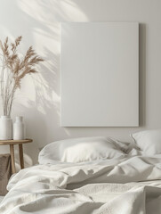Whispers of Serenity A Tranquil Minimalist Bedroom Embraced by Natural Light and Simple Elegance