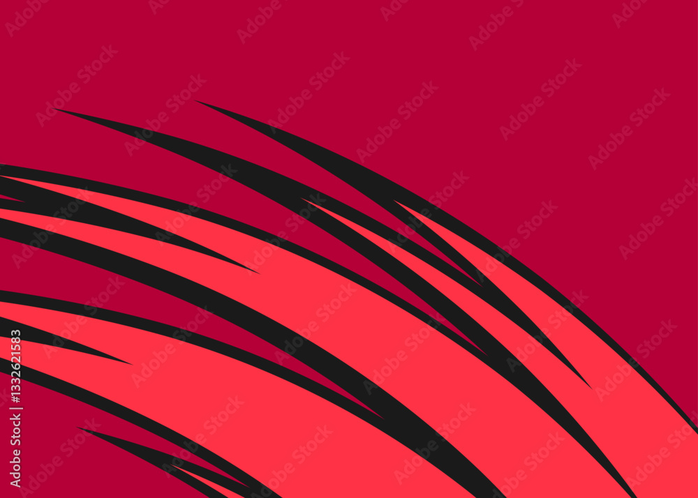 Poster abstract background with curved spike pattern and with some copy space area