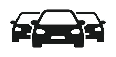 Heavy traffic jam car icon. Car inventory vector icon design