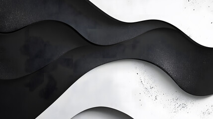 Obraz premium Abstract Black and White Wave Background Modern Minimalist Design