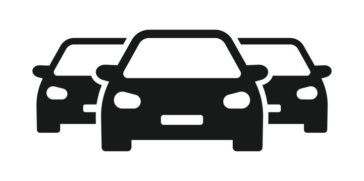 Heavy traffic jam car icon. Car inventory vector icon design