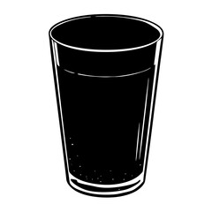 glass black silhouette vector, Simple silhouette Design vector icon with white background. home appliances vector