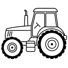 Modern Tractor Line Art Vector