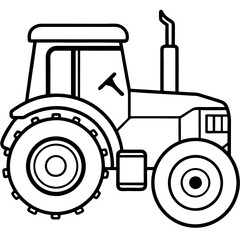 Modern Tractor Line Art Vector