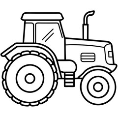 Modern Tractor Line Art Vector
