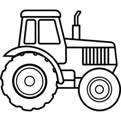 Modern Tractor Line Art Vector