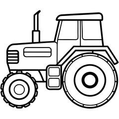Modern Tractor Line Art Vector