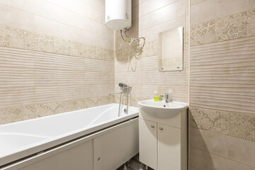 modern bathroom room with toilet and washing machine