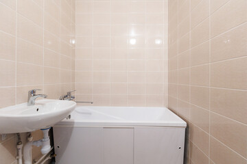 modern bathroom room with toilet and washing machine