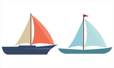 sailing ship on a white background