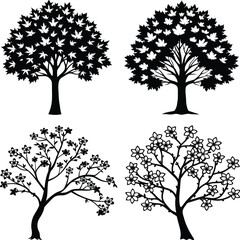 Obraz premium set of four seasons tree