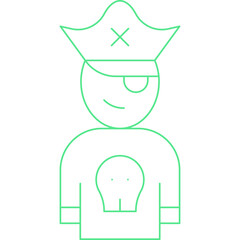 Pirate in Hat icon single vector illustration
