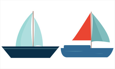 sailing ship on white background