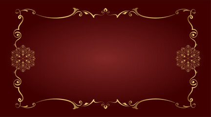 floral frame with gold mandala decoration