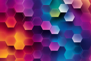 Vector background with hexagon pattern, vibrant colors theme