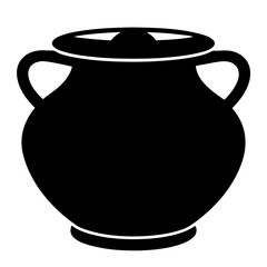 Pot black silhouette vector, Simple silhouette Design vector icon with white background.