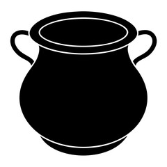 Pot black silhouette vector, Simple silhouette Design vector icon with white background.