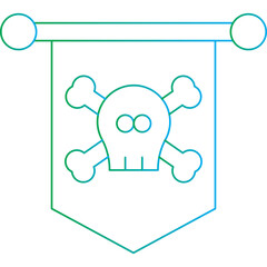 Pirate Flag II icon single vector illustration