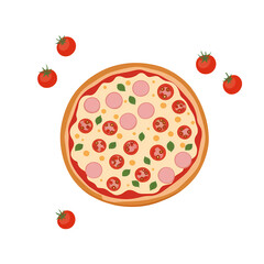 Delicious Pizza Clipart – Cheesy & Tasty 2D Flat Cartoon Illustrations