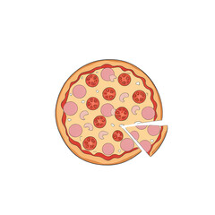 Delicious Pizza Clipart – Cheesy & Tasty 2D Flat Cartoon Illustrations