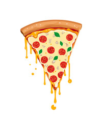 Delicious Pizza Clipart – Cheesy & Tasty 2D Flat Cartoon Illustrations