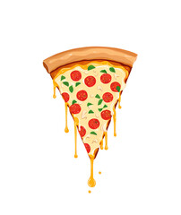 Delicious Pizza Clipart – Cheesy & Tasty 2D Flat Cartoon Illustrations