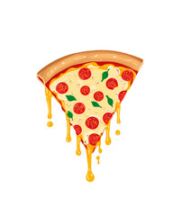 Delicious Pizza Clipart – Cheesy & Tasty 2D Flat Cartoon Illustrations