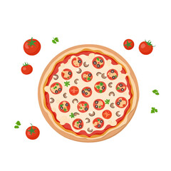 Delicious Pizza Clipart – Cheesy & Tasty 2D Flat Cartoon Illustrations