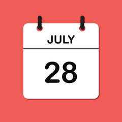 July 28. Daily Calendar icon for design. Simple design for business brochure, flyer, print media, advertisement. Easily editable.