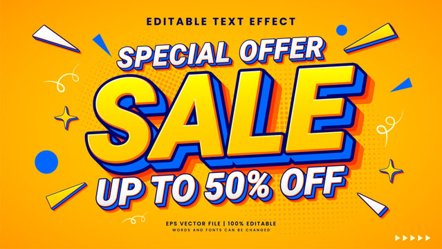 Sale offer special promotion 3d editable text effect