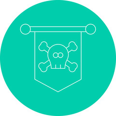 Pirate Flag II icon single vector illustration