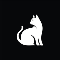 illustrations of cat logo designs with black background