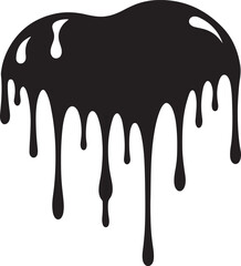 paint drips silhouette, black and white silhouette, vector and illustration