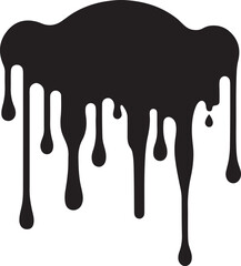 paint drips silhouette, black and white silhouette, vector and illustration