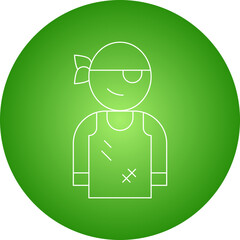 Male Pirate icon single vector illustration
