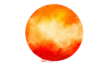 Fototapeta premium Orange watercolor egg, oval with a gradient wash, cut out transparent