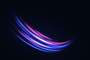 Special line and dynamic speed effect. Neon vector space light.