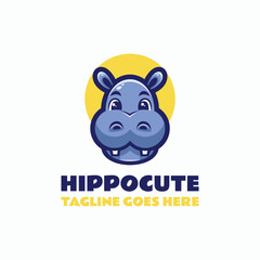Hippocute Simple Mascot Logo