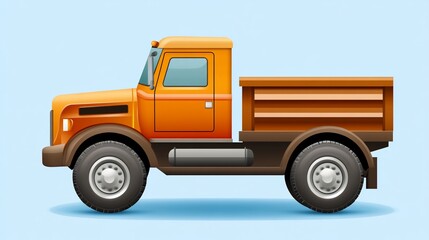 Fototapeta premium Orange Cargo Truck Profile