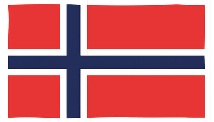 Fototapeta premium Flag of Norway with red field and blue cross, national symbolism