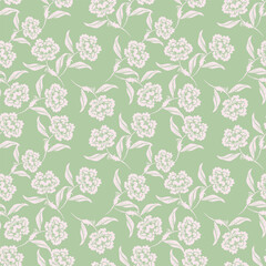 Floral pattern. Pretty flowers on white background. Printing with small lilac and red flowers. Ditsy print. Seamless vector texture. Spring bouquet