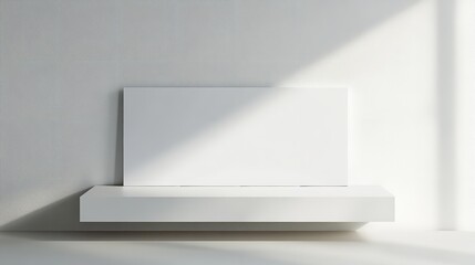 Blank white banner with smooth shadows for stock image