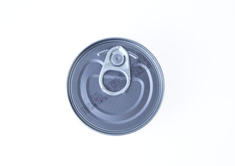 Plain metal can without a label, isolated on white. Ideal for food storage and packaging mockups