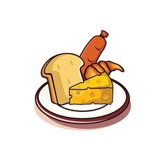 food on plate logo vector illustration