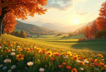 stunning lush landscapes showcasing vibrant seasonal colors expansive rich breathtaking scenery natural settings, autumn, foliage, nature, outdoor, view