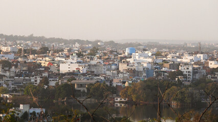 Evening view of a cityscape in Bhopal, Madhya Pradesh, India