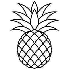 Simple Pineapple Line Drawing for Graphics