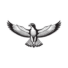 Vector illustration of a majestic black eagle with wings spread wide, a perfect symbol of freedom and power