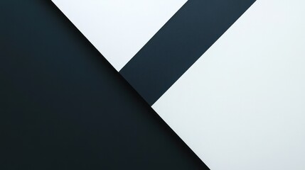 A minimalist, modern design where a square is split diagonally into two perfect halves one side deep black and the other bright white.