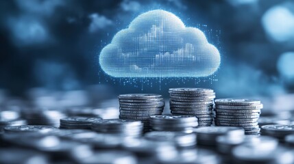 **Efficiency in Cloud Computing Costs**: Achieving cost efficiency in cloud computing through pay-per-use pricing models and resource optimization techniques, illustrated with an image